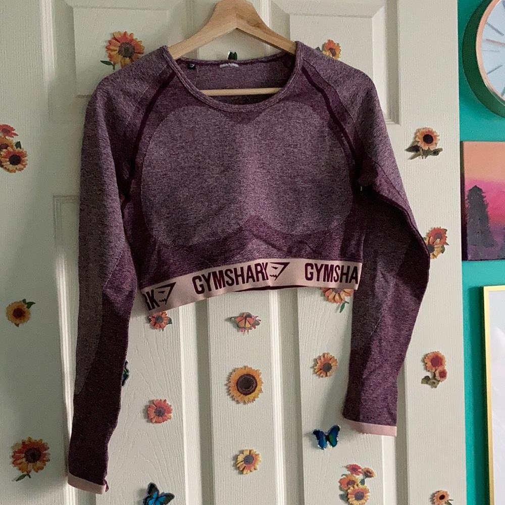 Gymshark Purple Seamless Long-Sleeve Crop Top